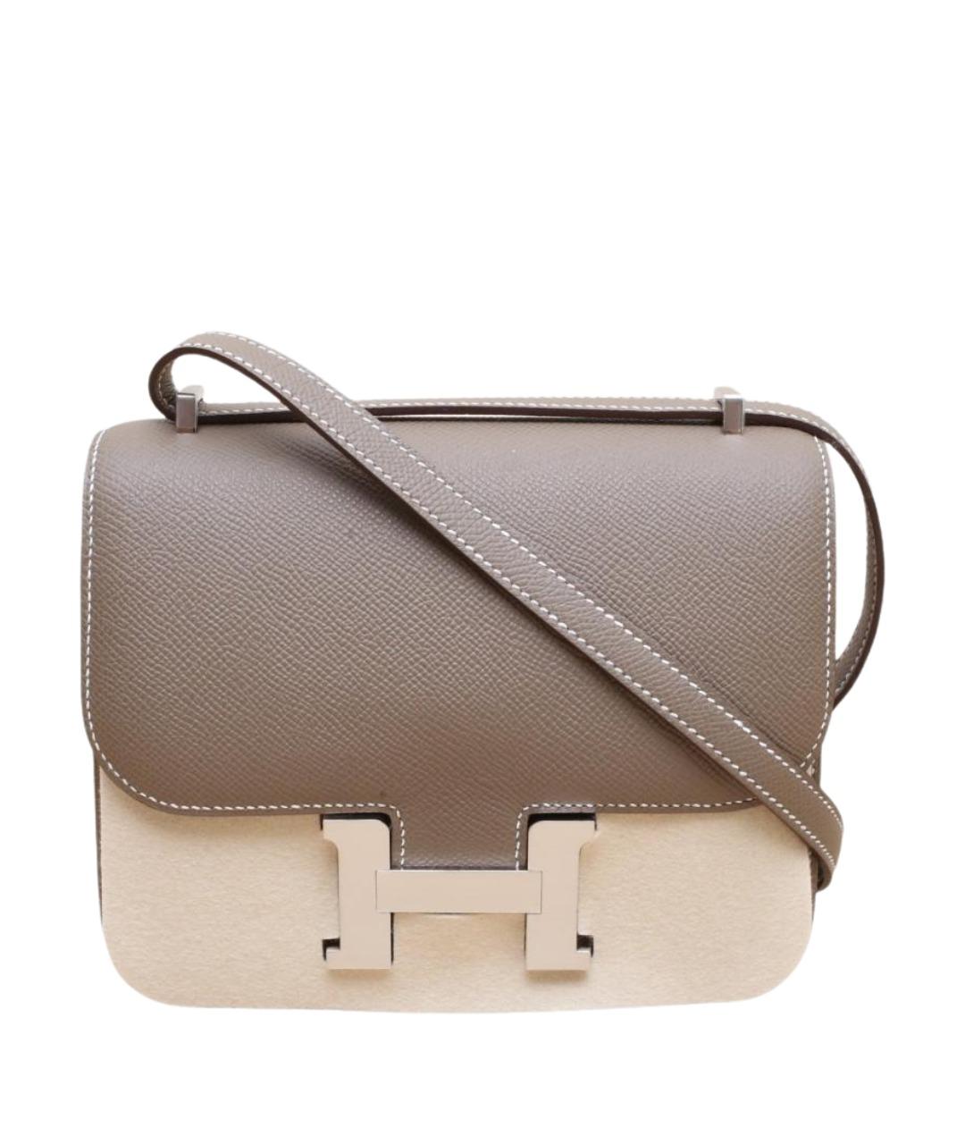 HERMES Коричневая кожаная сумка через плечо, фото 1