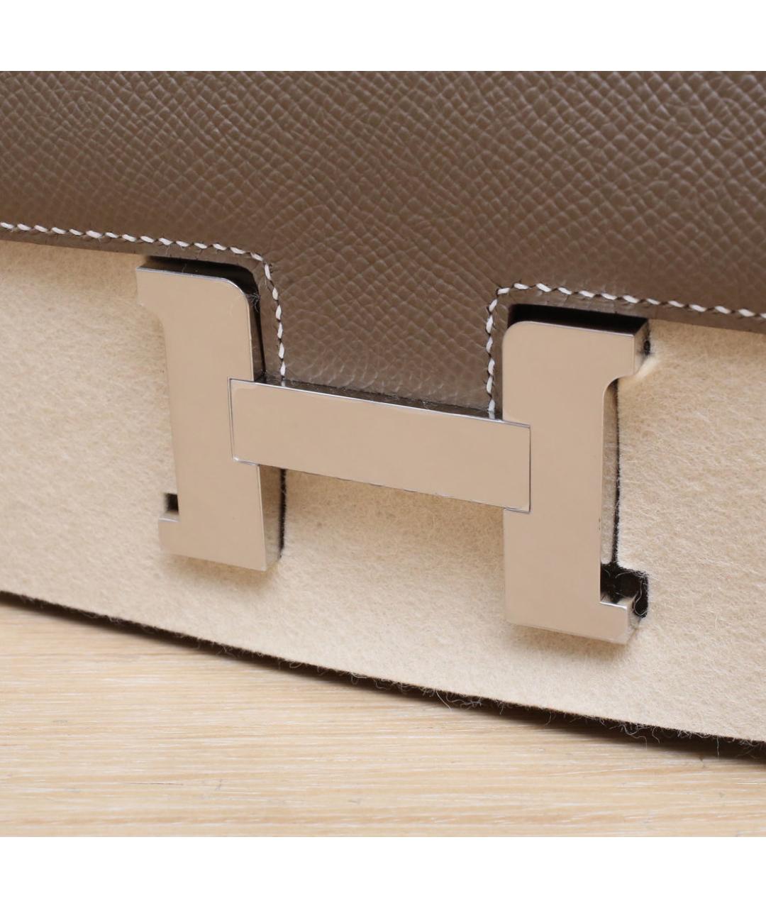 HERMES Коричневая кожаная сумка через плечо, фото 7