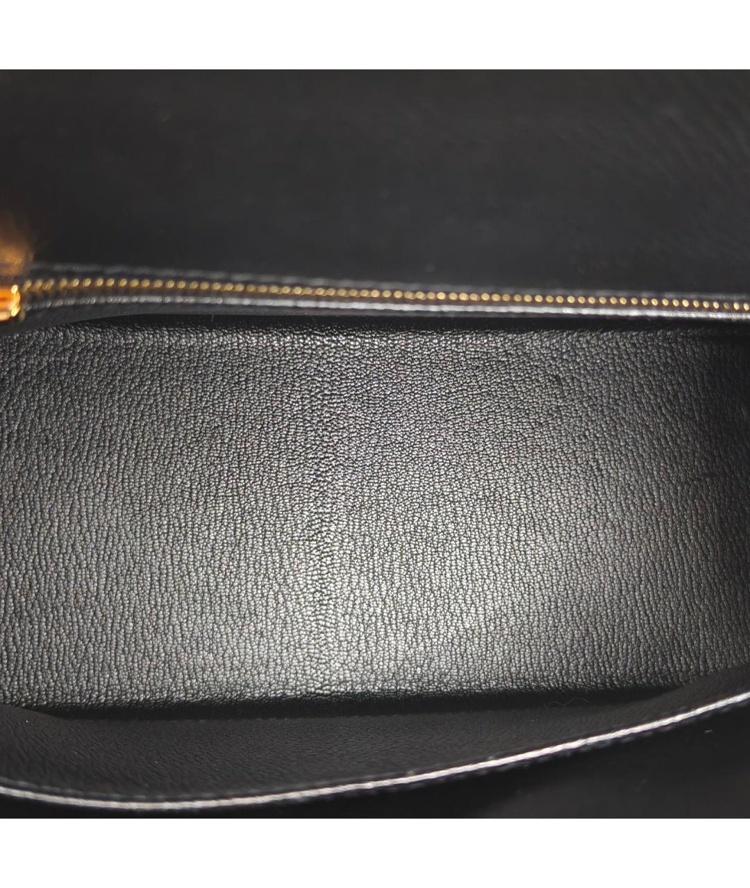HERMES Черная кожаная сумка с короткими ручками, фото 7