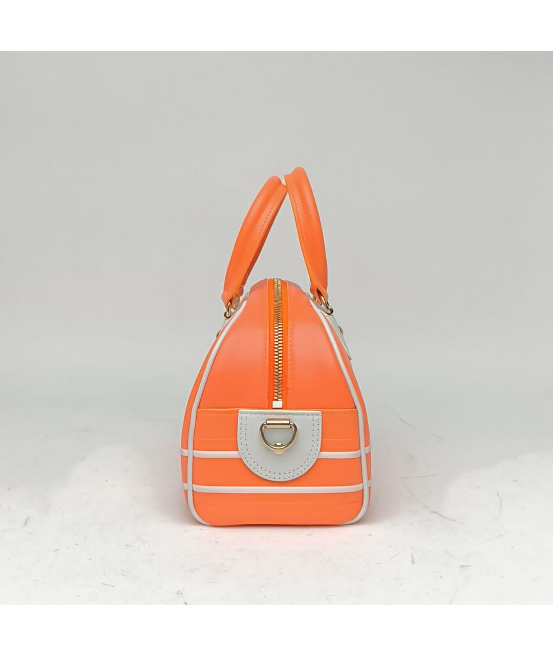 CHRISTIAN DIOR Оранжевая кожаная сумка с короткими ручками, фото 3