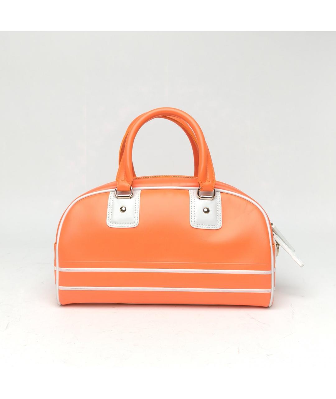 CHRISTIAN DIOR Оранжевая кожаная сумка с короткими ручками, фото 4