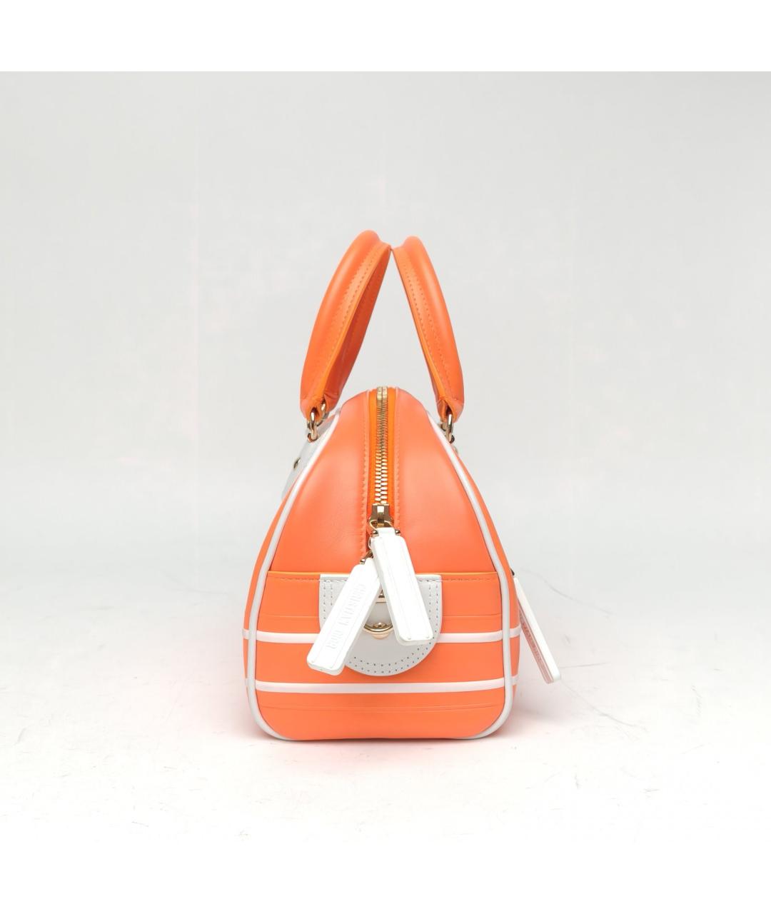 CHRISTIAN DIOR Оранжевая кожаная сумка с короткими ручками, фото 5