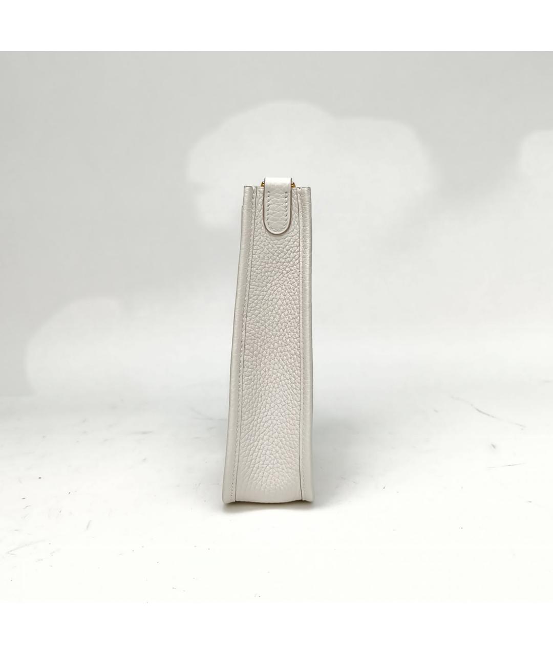 HERMES Белая кожаная сумка через плечо, фото 3