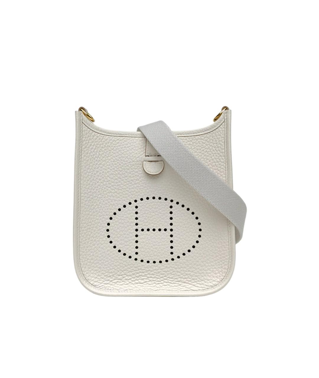 HERMES Белая кожаная сумка через плечо, фото 9