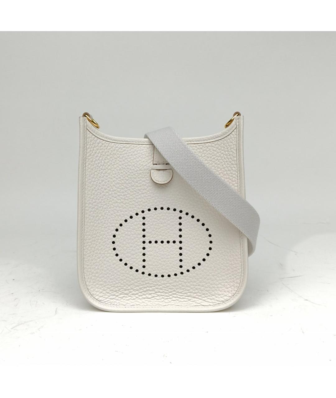 HERMES Белая кожаная сумка через плечо, фото 2