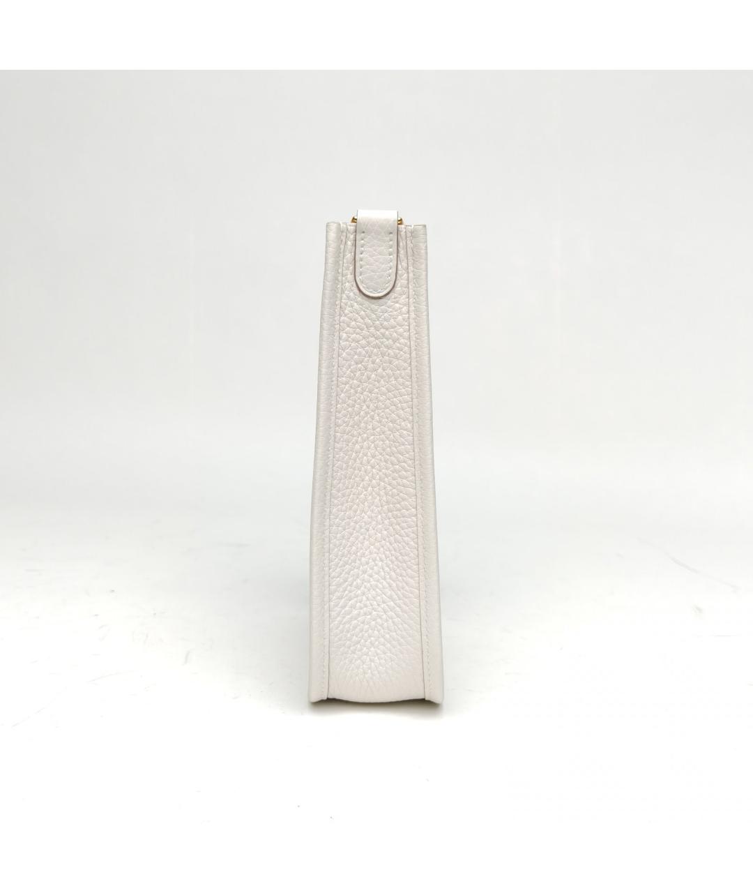 HERMES Белая кожаная сумка через плечо, фото 5