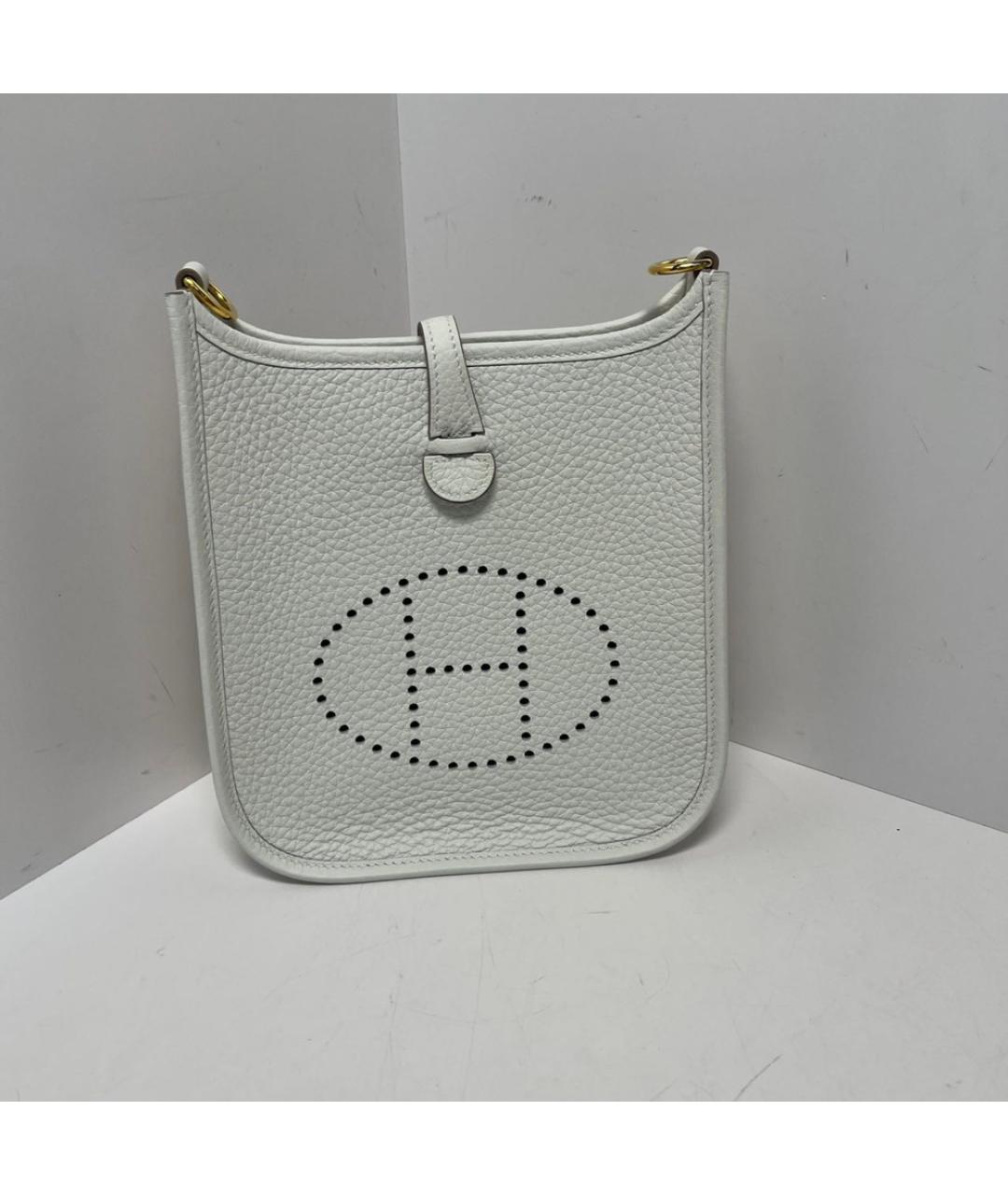 HERMES Белая кожаная сумка через плечо, фото 8