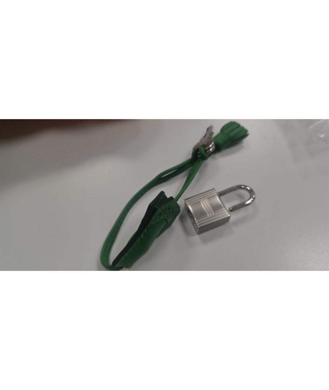 HERMES Зеленая кожаная сумка с короткими ручками, фото 5