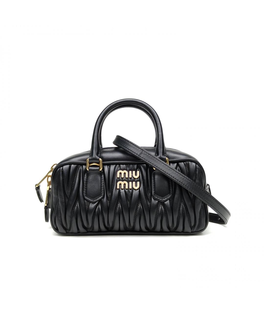 MIU MIU Черная кожаная сумка через плечо, фото 2