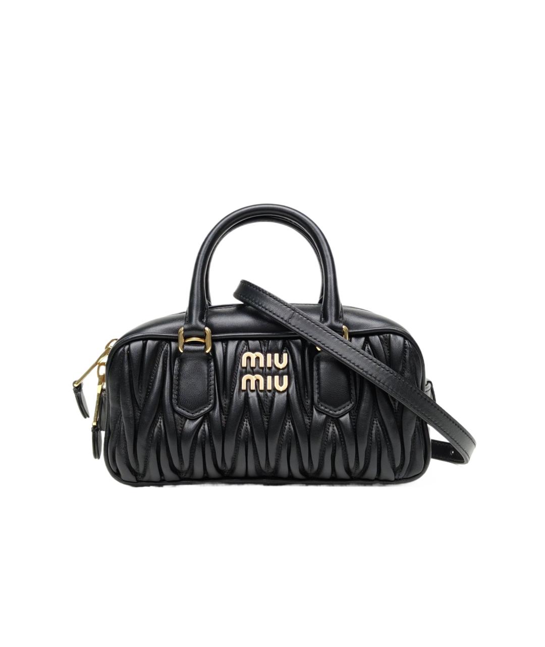 MIU MIU Черная кожаная сумка через плечо, фото 1