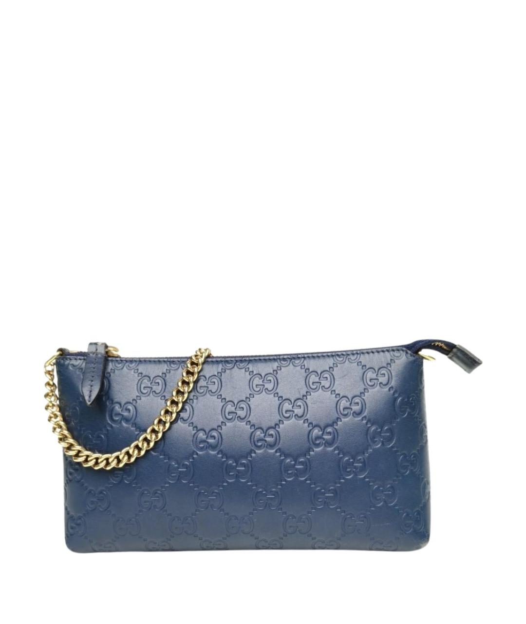 GUCCI Темно-синяя кожаная сумка через плечо, фото 1