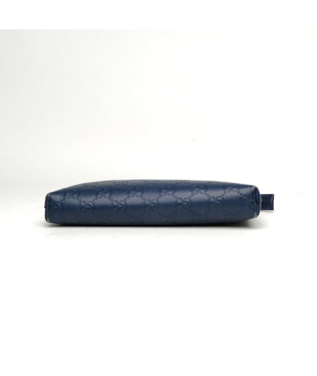 GUCCI Темно-синяя кожаная сумка через плечо, фото 6
