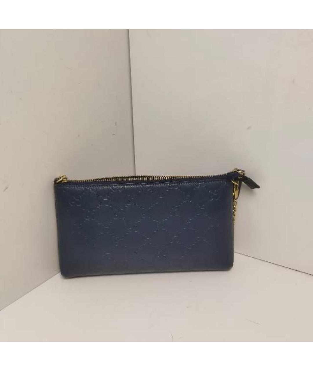 GUCCI Темно-синяя кожаная сумка через плечо, фото 8