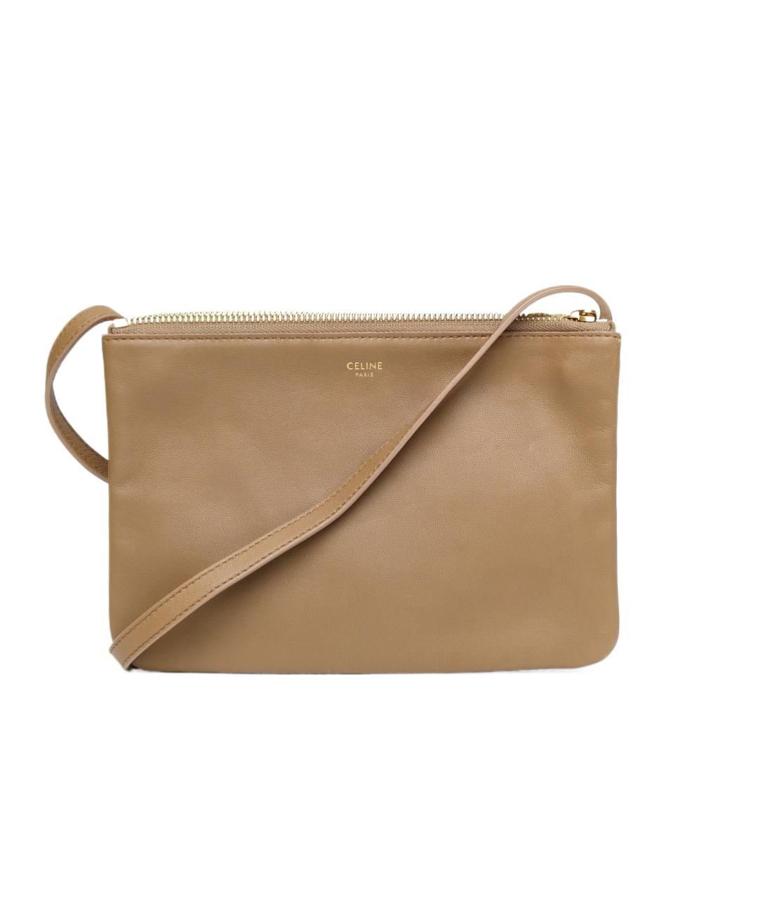 CELINE Коричневая кожаная сумка через плечо, фото 10