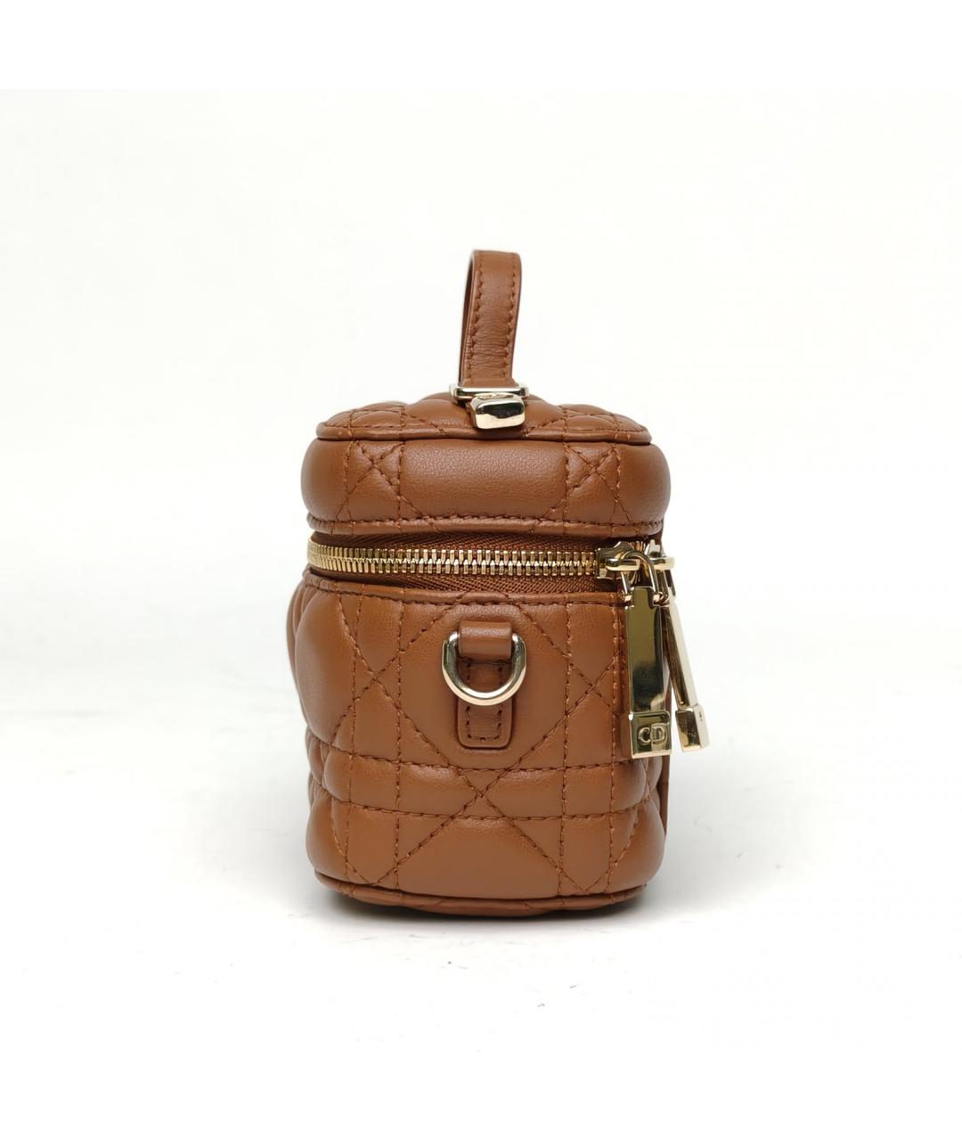 CHRISTIAN DIOR Коричневая кожаная сумка через плечо, фото 5