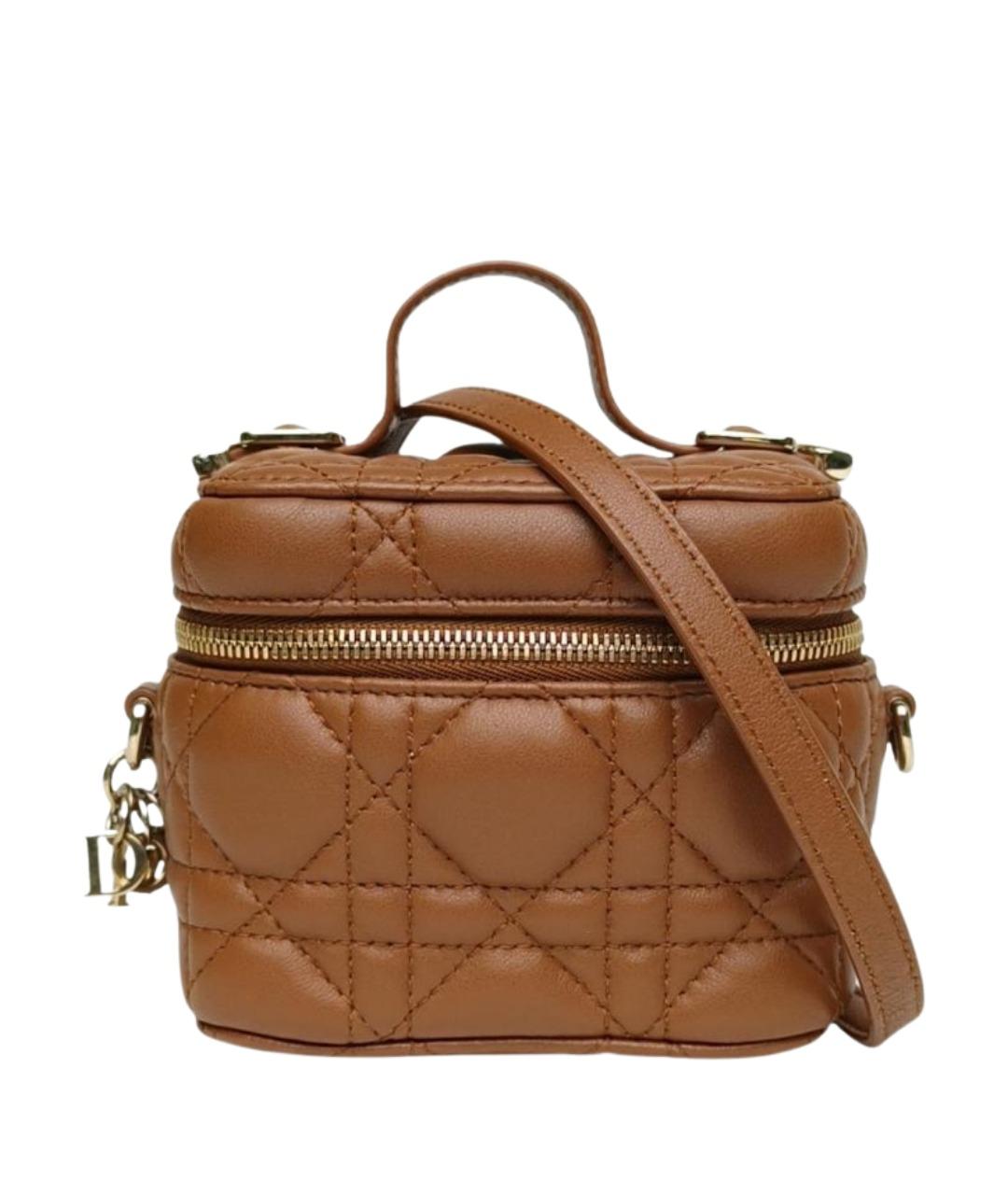 CHRISTIAN DIOR Коричневая кожаная сумка через плечо, фото 1