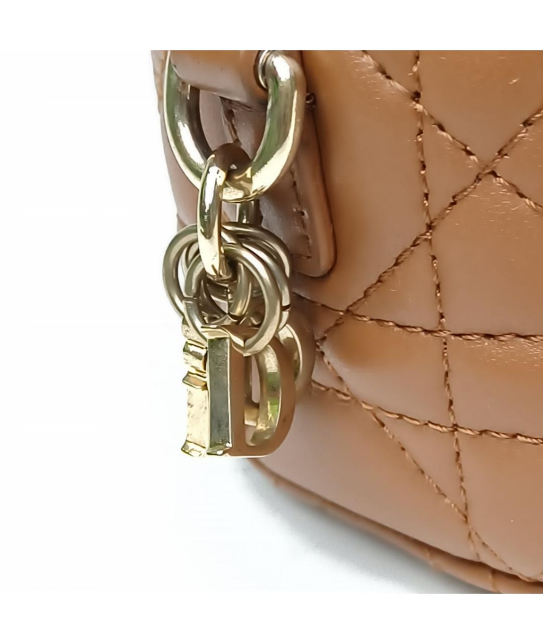 CHRISTIAN DIOR Коричневая кожаная сумка через плечо, фото 7