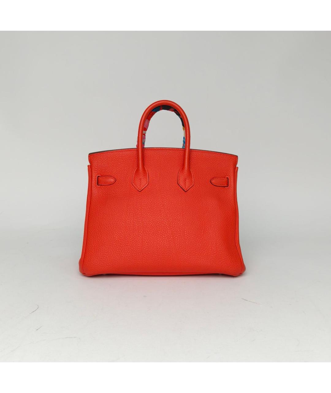 HERMES Красная кожаная сумка с короткими ручками, фото 4