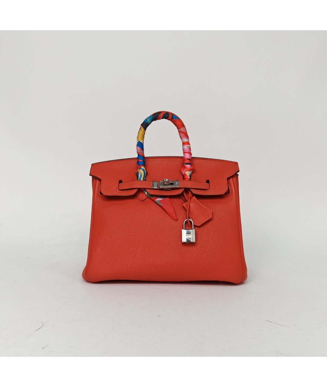 HERMES Красная кожаная сумка с короткими ручками, фото 2