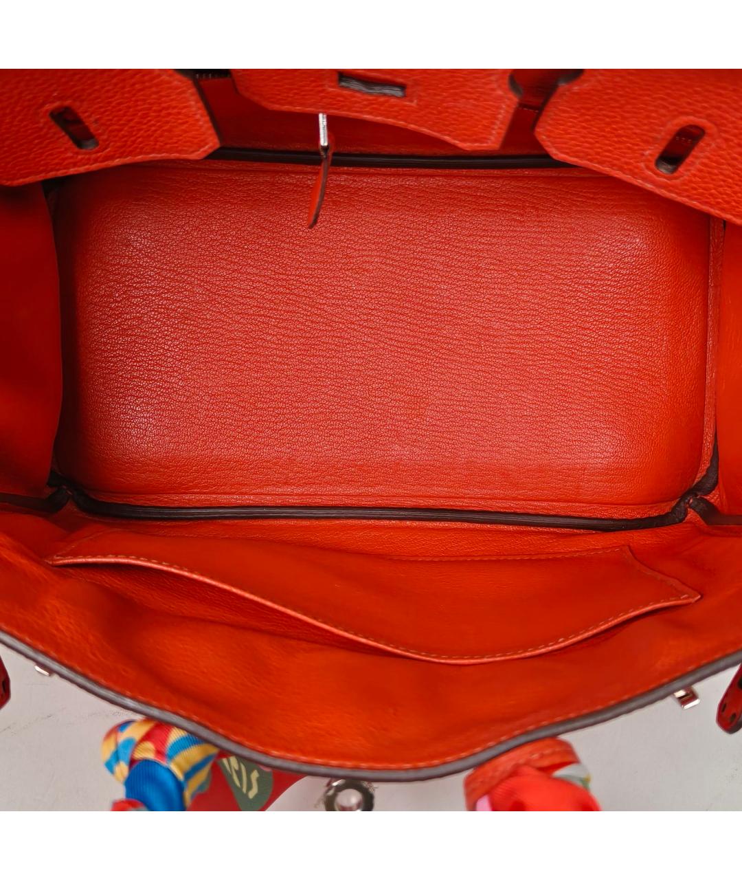 HERMES Красная кожаная сумка с короткими ручками, фото 8