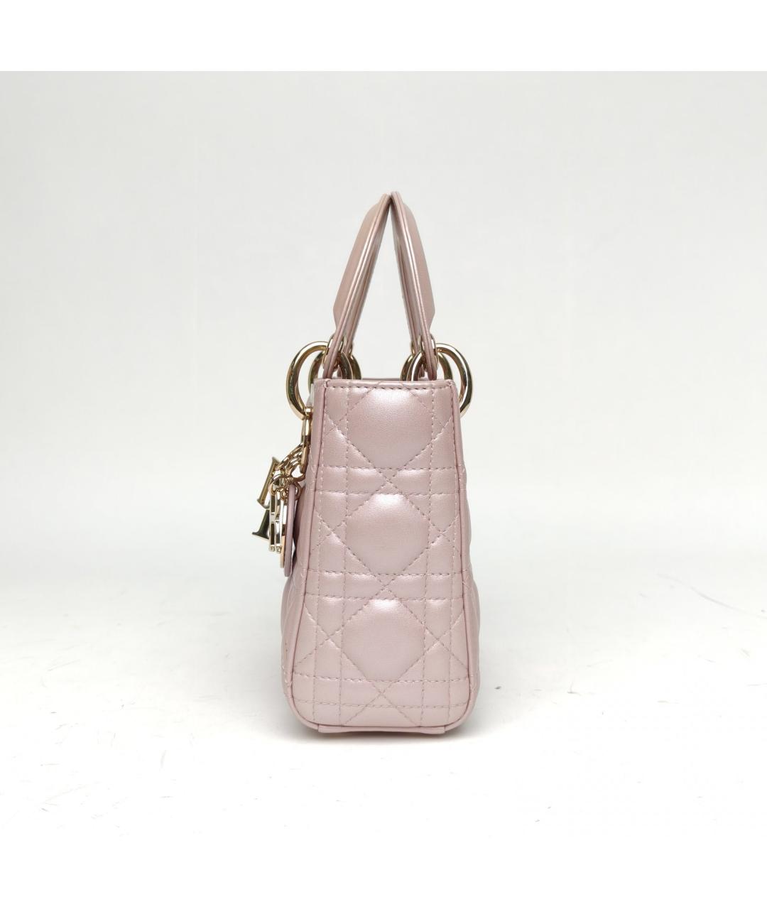CHRISTIAN DIOR Розовая кожаная сумка через плечо, фото 3