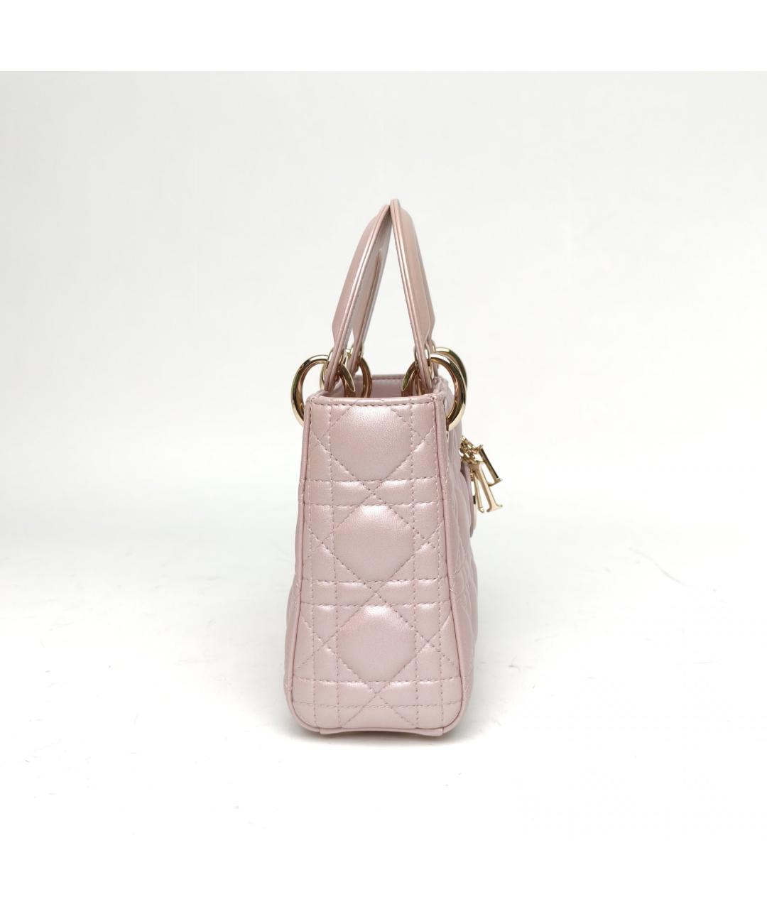 CHRISTIAN DIOR Розовая кожаная сумка через плечо, фото 5