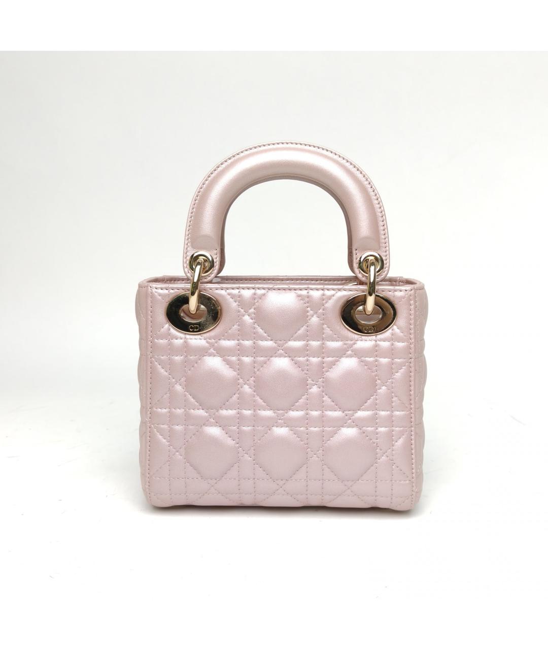 CHRISTIAN DIOR Розовая кожаная сумка через плечо, фото 4