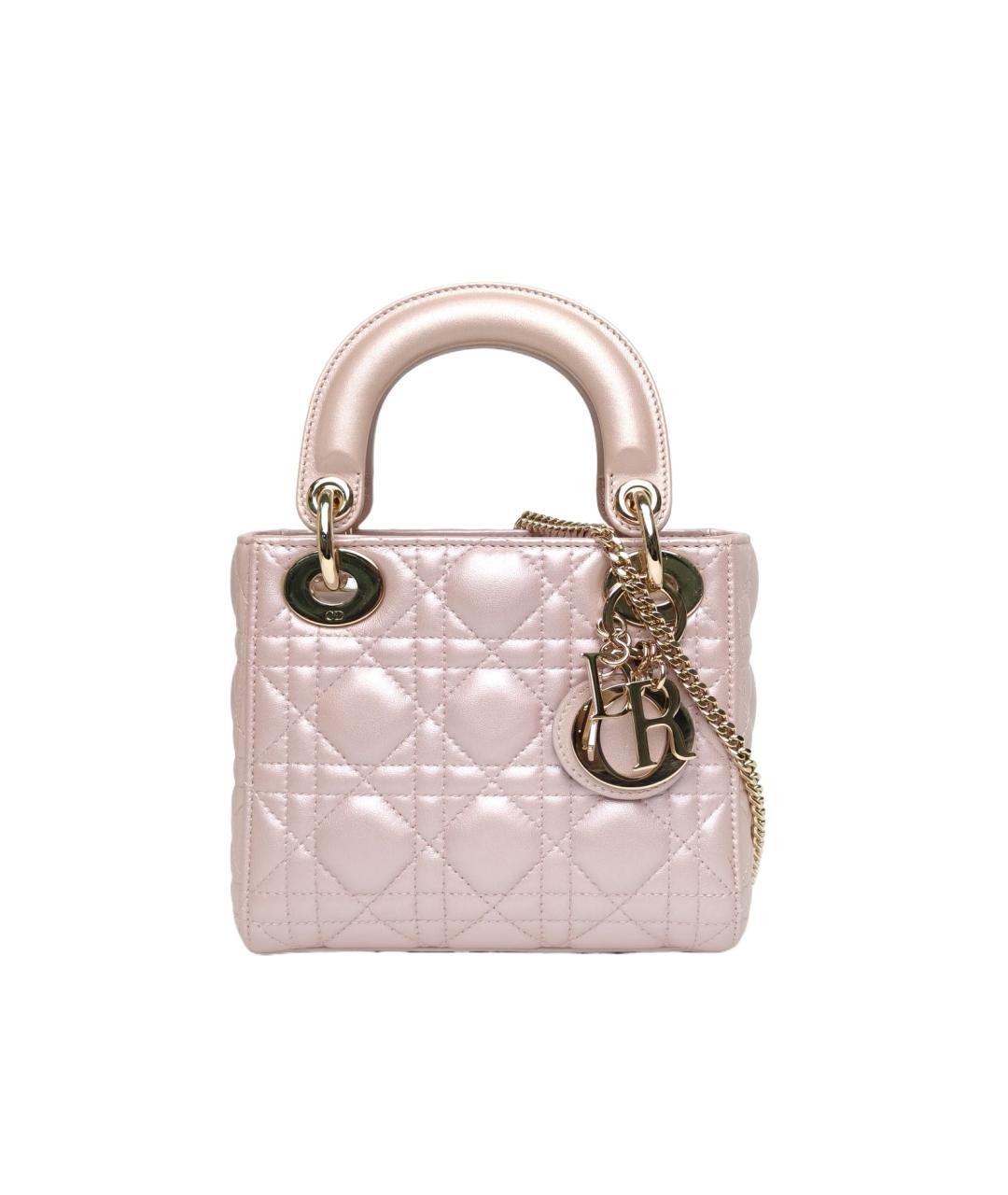 CHRISTIAN DIOR Розовая кожаная сумка через плечо, фото 9