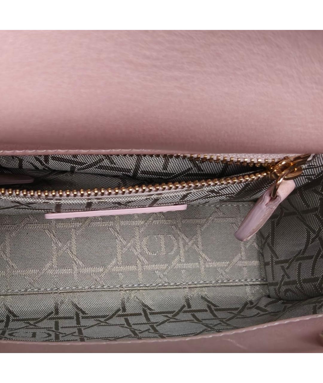 CHRISTIAN DIOR Розовая кожаная сумка через плечо, фото 8