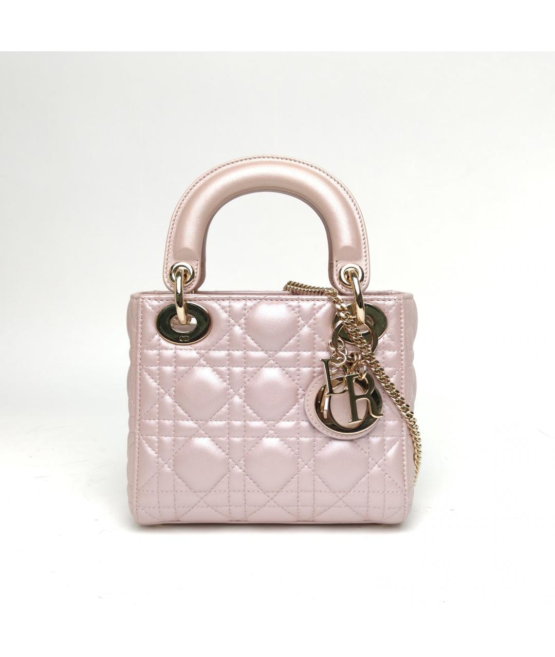 CHRISTIAN DIOR Розовая кожаная сумка через плечо, фото 2