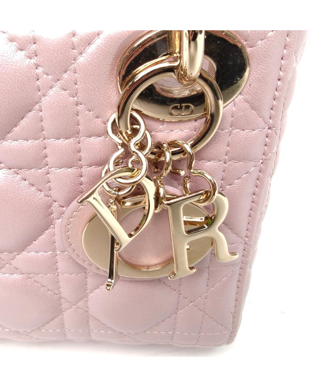 CHRISTIAN DIOR Розовая кожаная сумка через плечо, фото 7
