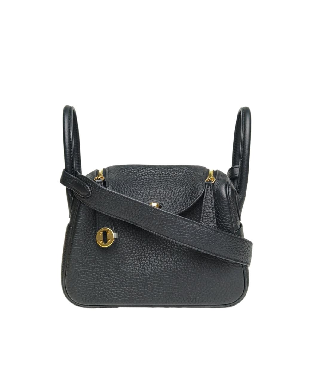 HERMES Черная кожаная сумка через плечо, фото 9