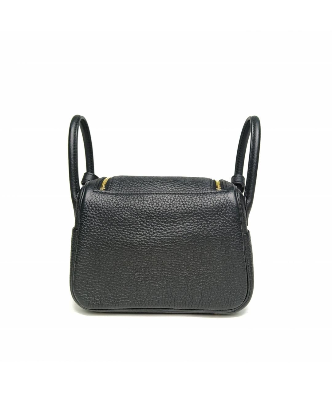 HERMES Черная кожаная сумка через плечо, фото 4