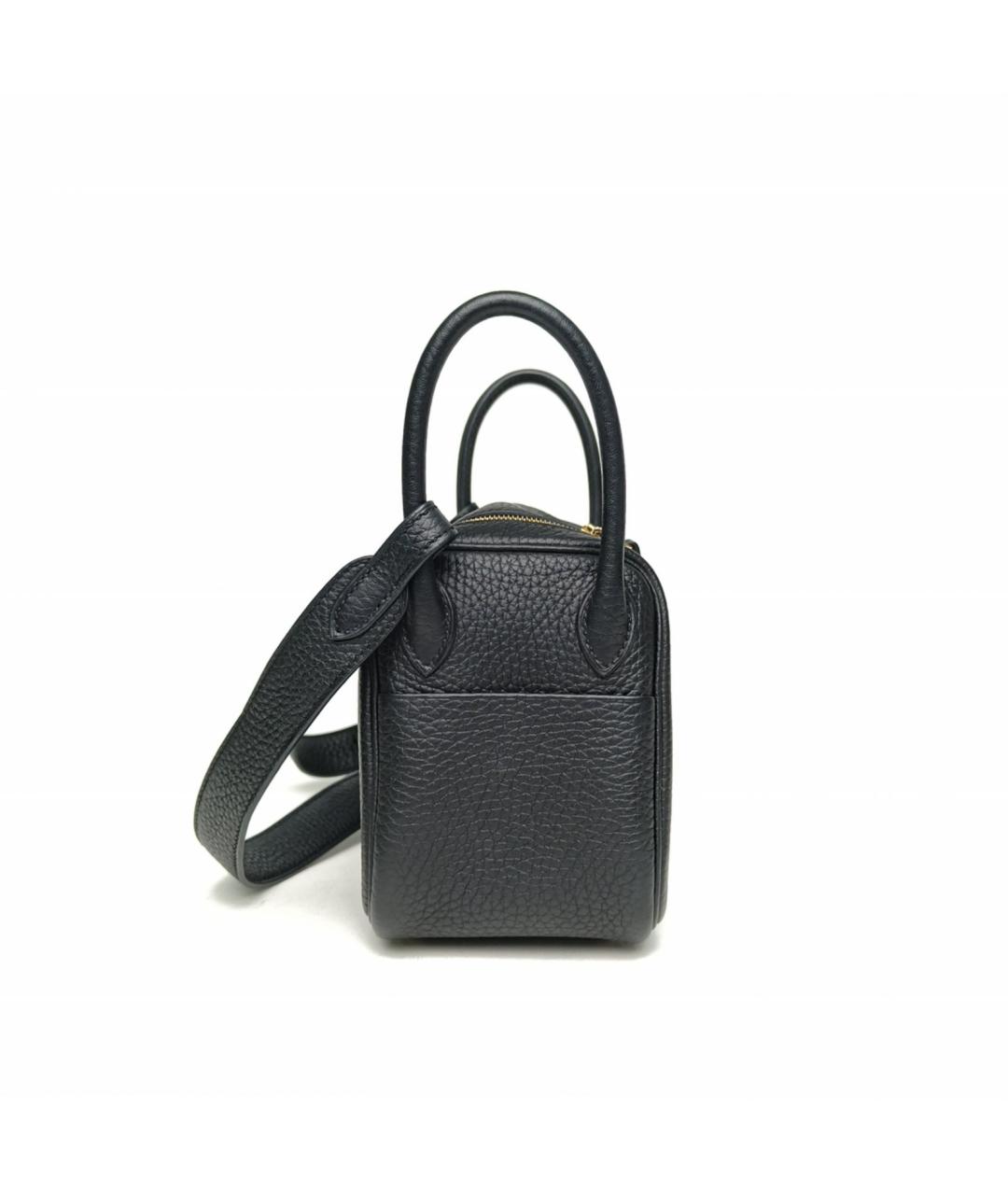 HERMES Черная кожаная сумка через плечо, фото 5