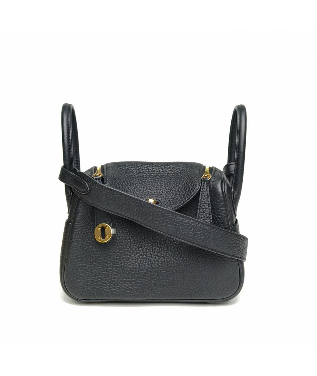 HERMES Черная кожаная сумка через плечо, фото 2