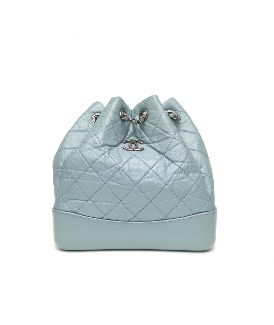 CHANEL Голубой кожаный рюкзак, фото 6