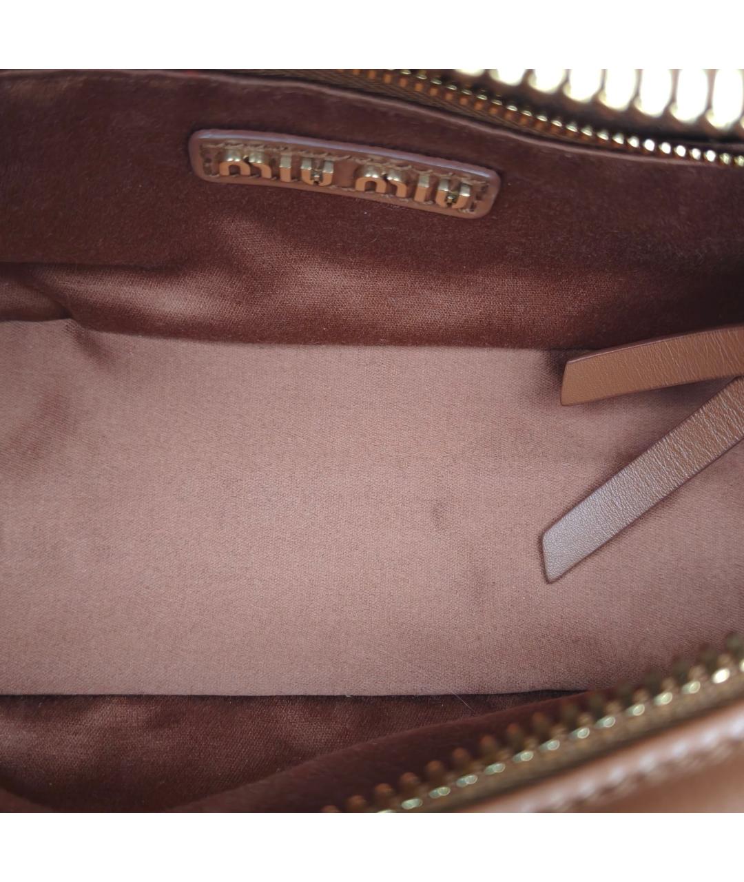 MIU MIU Коричневая кожаная сумка через плечо, фото 8