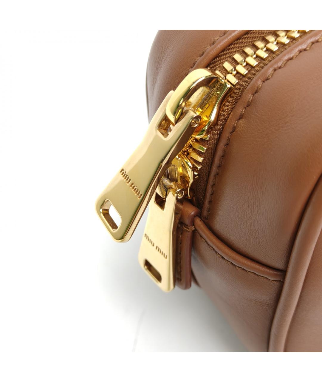 MIU MIU Коричневая кожаная сумка через плечо, фото 7