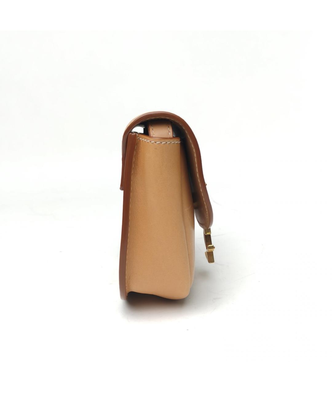 SAINT LAURENT Бежевая кожаная сумка через плечо, фото 5