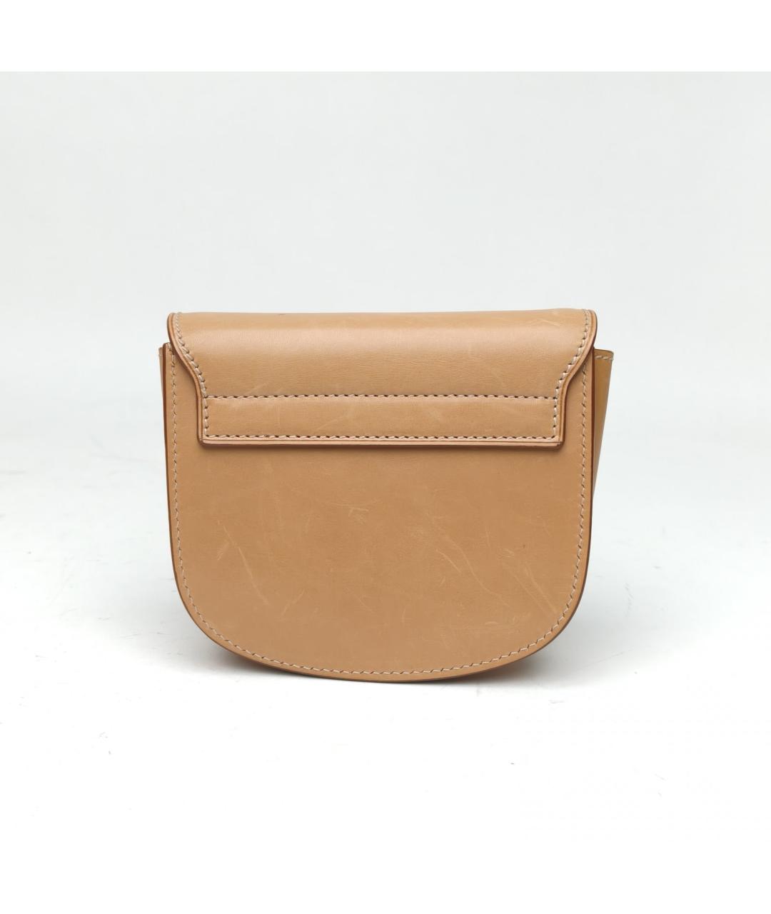 SAINT LAURENT Бежевая кожаная сумка через плечо, фото 4