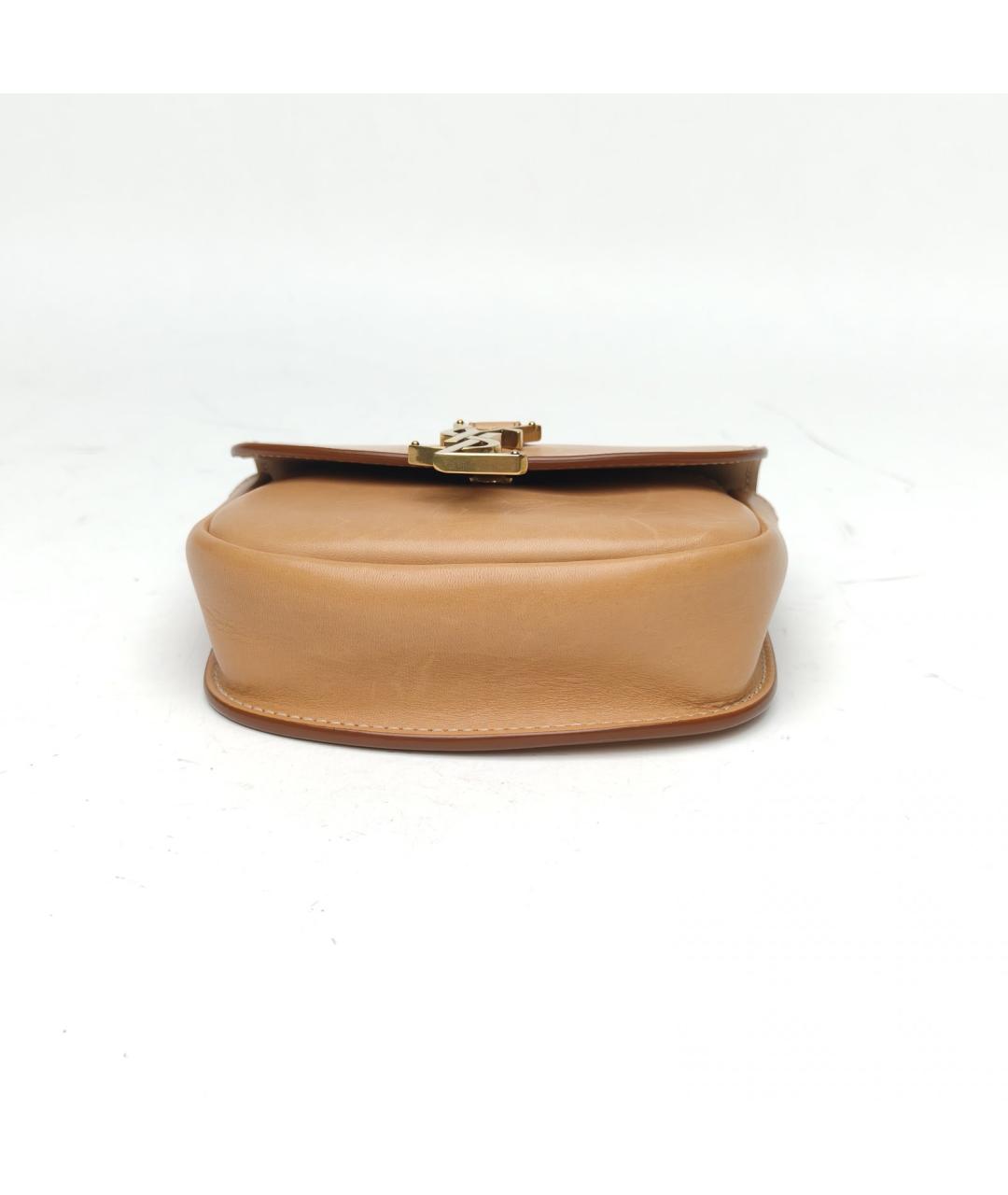 SAINT LAURENT Бежевая кожаная сумка через плечо, фото 6