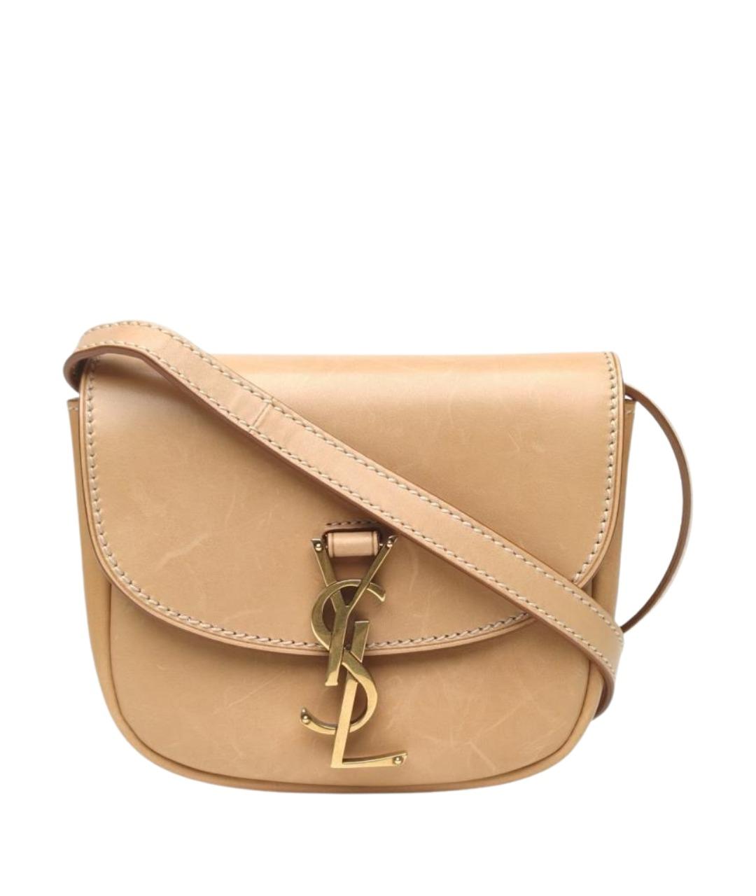 SAINT LAURENT Бежевая кожаная сумка через плечо, фото 1