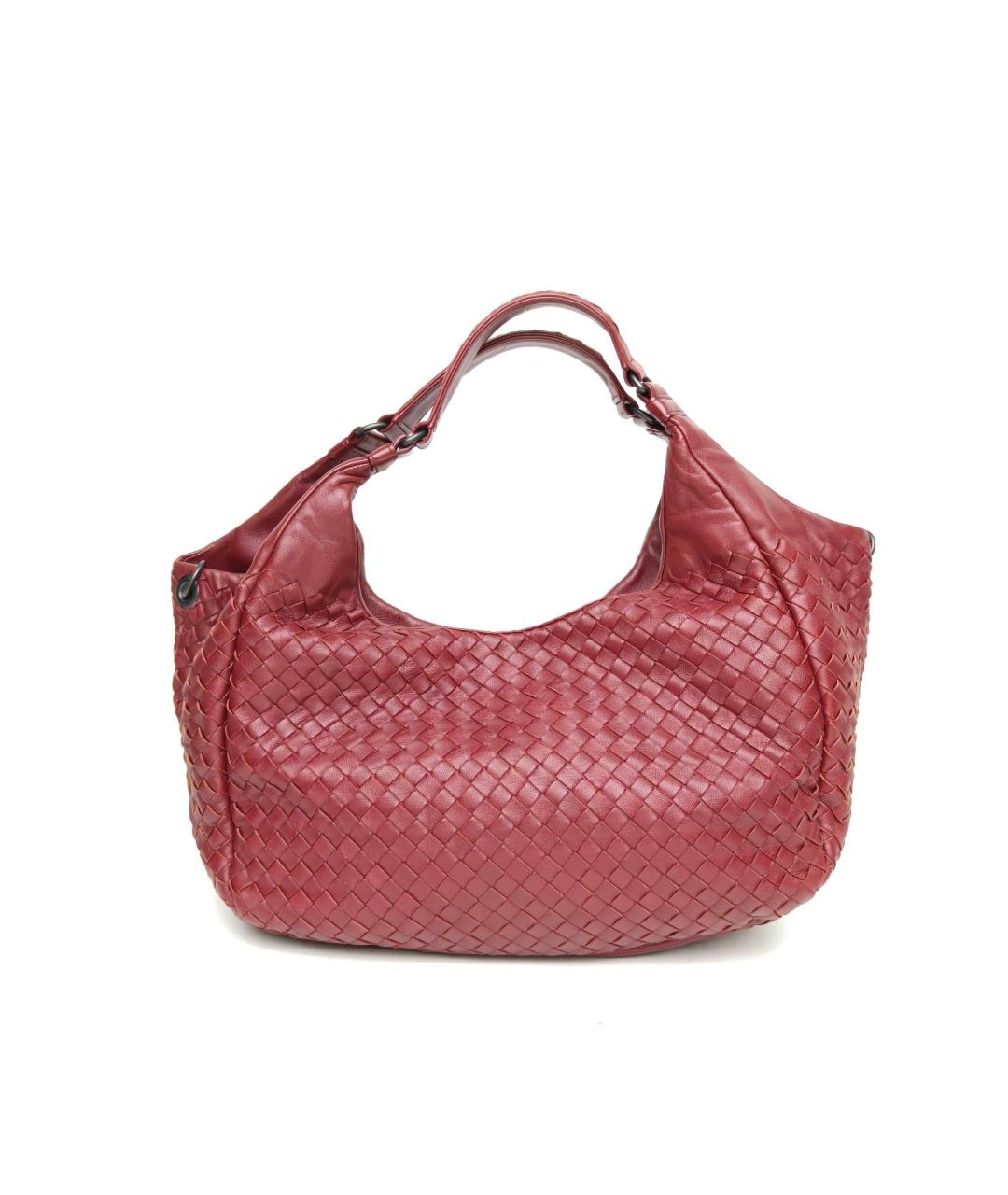 BOTTEGA VENETA Бордовая кожаная сумка через плечо, фото 4
