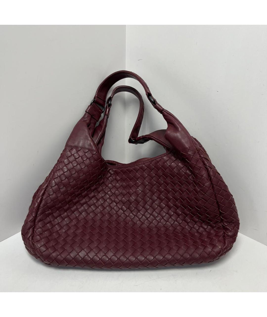 BOTTEGA VENETA Бордовая кожаная сумка через плечо, фото 8