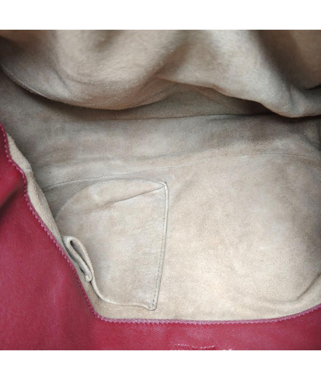 BOTTEGA VENETA Бордовая кожаная сумка через плечо, фото 7