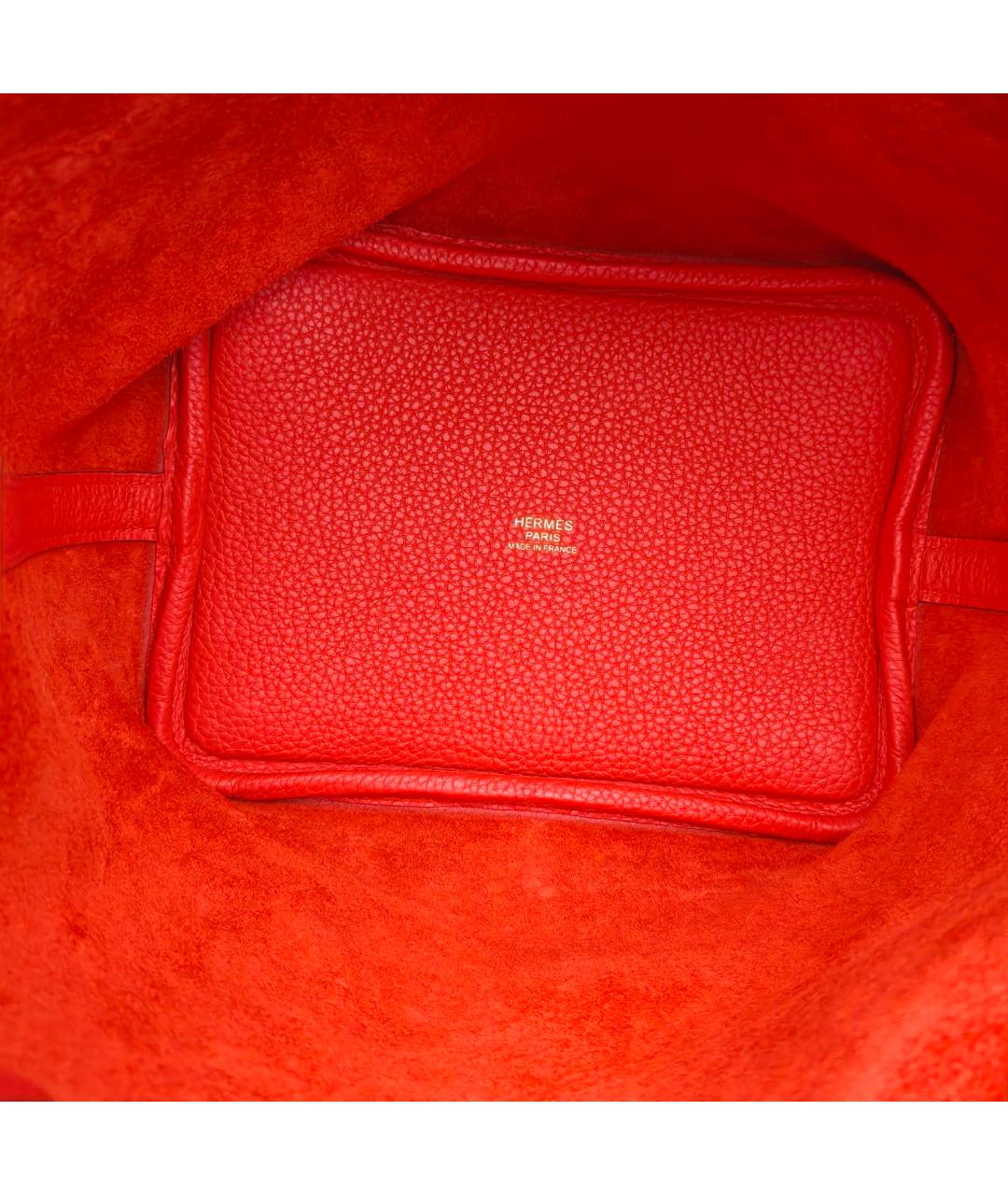 HERMES Красная кожаная сумка через плечо, фото 7
