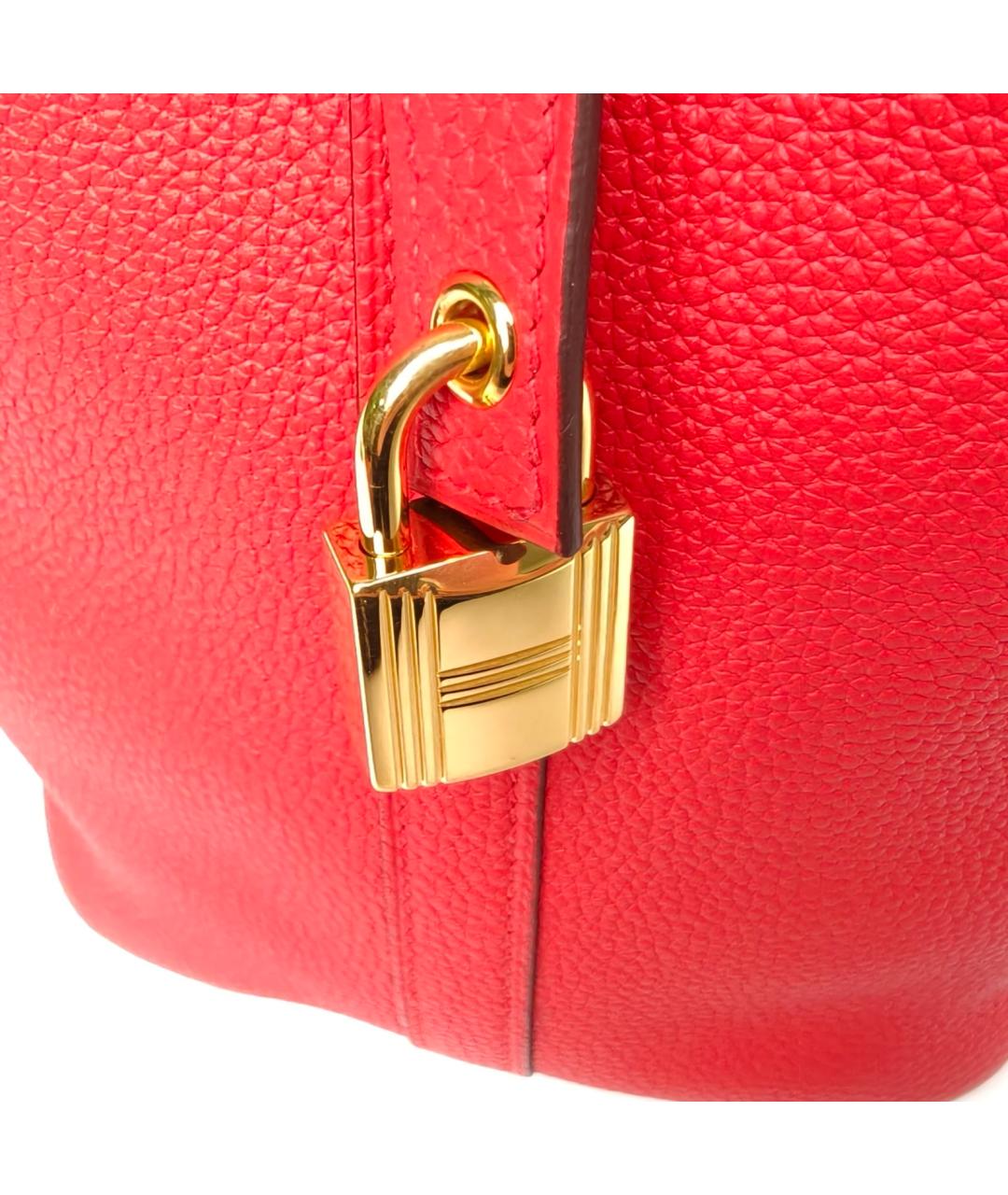 HERMES Красная кожаная сумка через плечо, фото 8