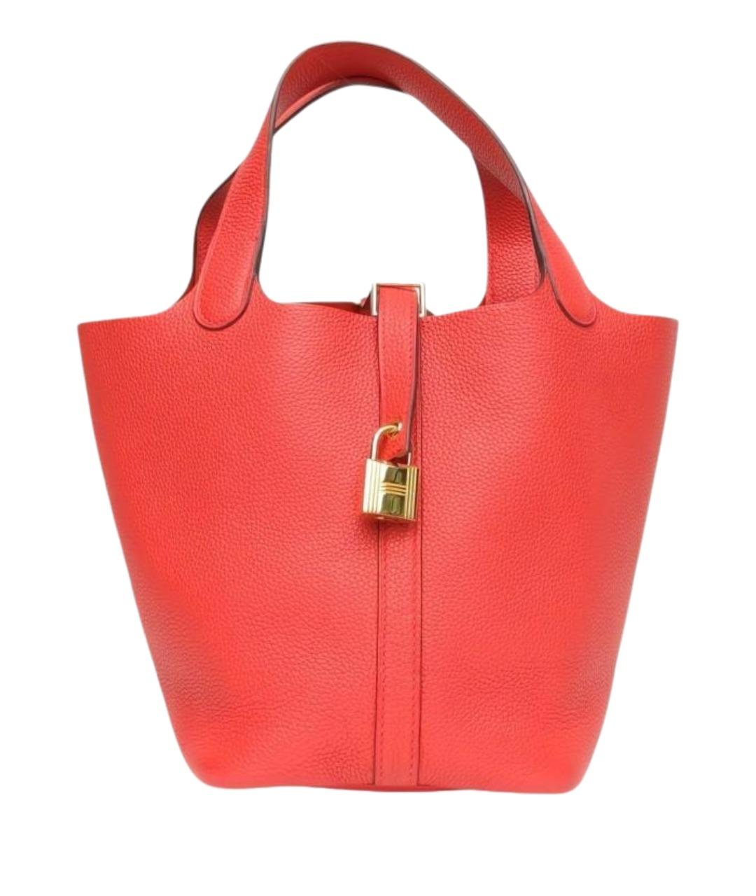 HERMES Красная кожаная сумка через плечо, фото 1