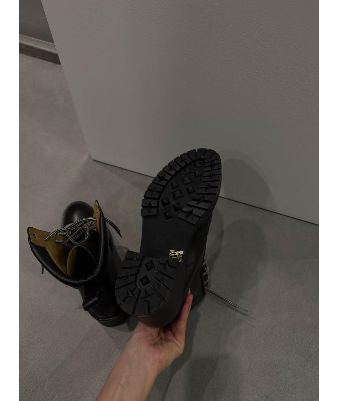 HERMES Черные кожаные ботинки, фото 3