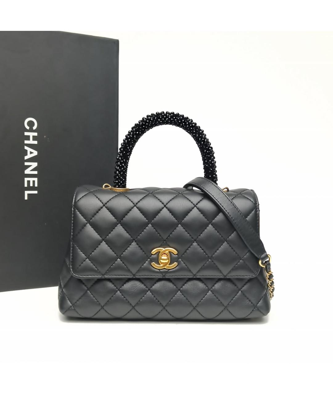 CHANEL Черная кожаная сумка через плечо, фото 9